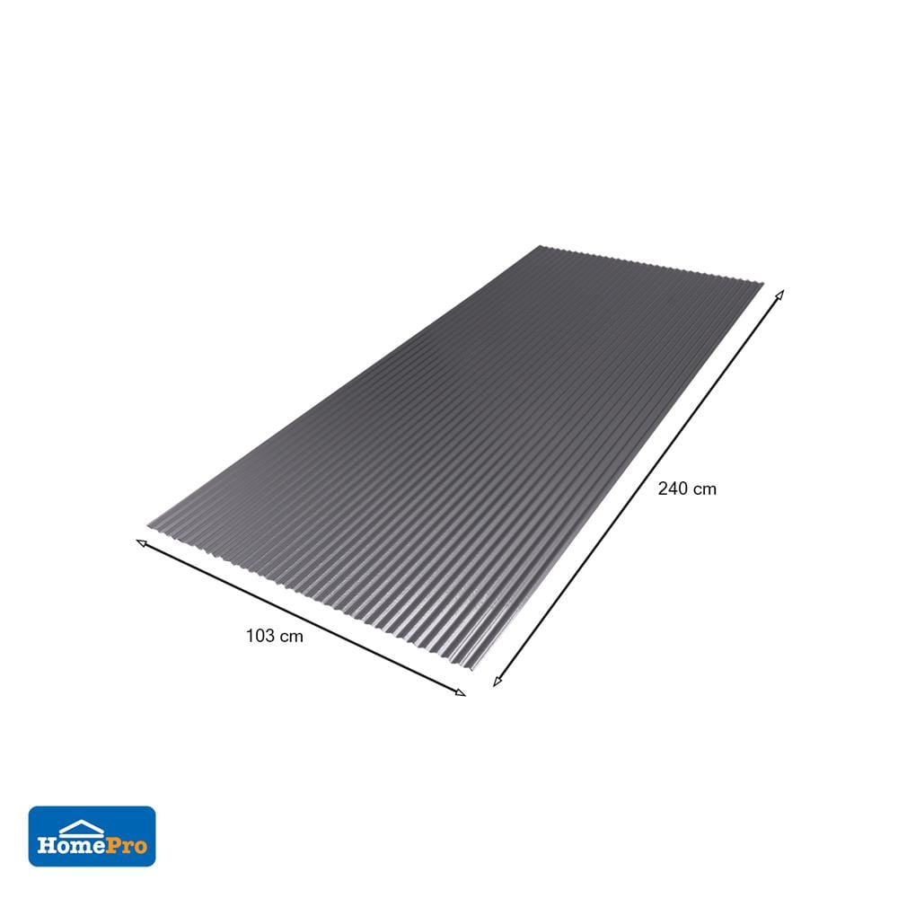 CORRUGATED POLYCARBONATE SHEET (SMALL CORRUGATION) SUNSHIELD SMALL 13MM 1.03X2.4M SILVER