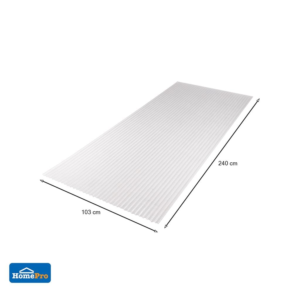 แผ่นโพลีคาร์บอเนต ลอนเล็ก SUNSHIELD 13 มม. 1.03X2.4 ม. สีใส