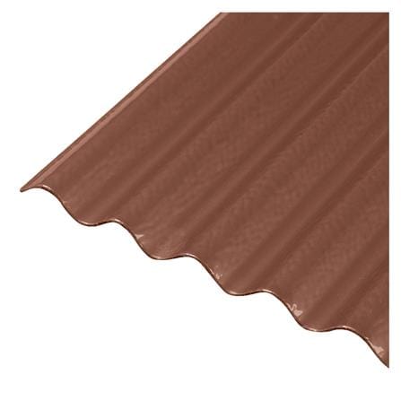 CORRUGATED POLYCARBONATE SHEET (SMALL CORRUGATION) SUNSHIELD SMALL 13MM 1.03X2.4M BROWN