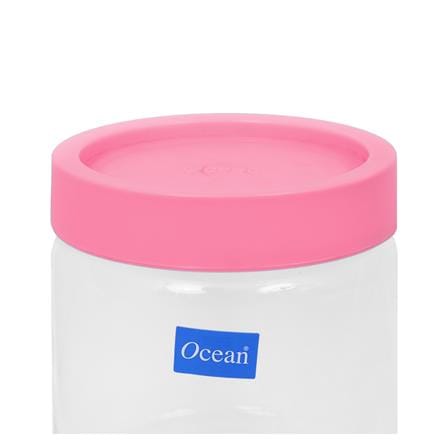 ขวดโหลแก้วฝาดึง OCEAN GLASS POP JAR 0.5 ลิตร สีชมพู_1