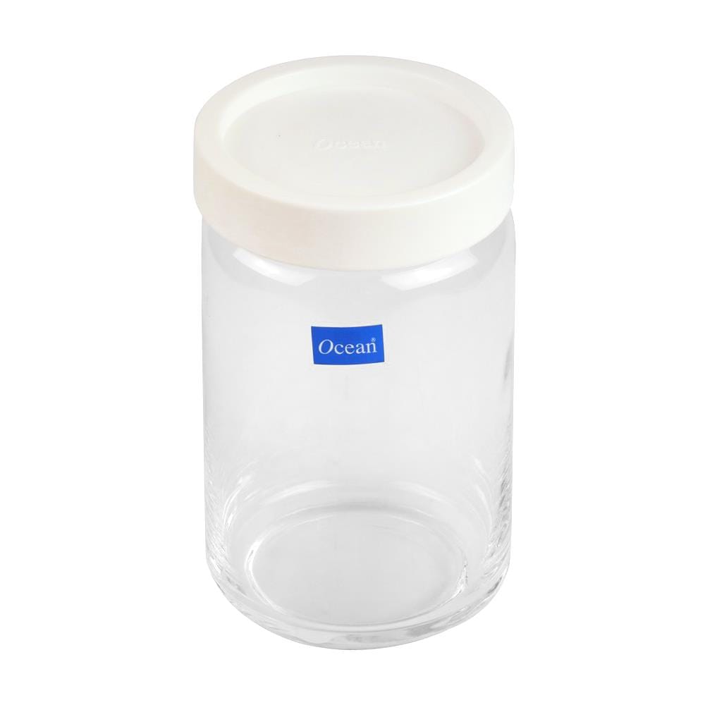 ขวดโหลแก้วกลมฝาดึง OCEAN POP JAR 0.75 ลิตร สีขาว