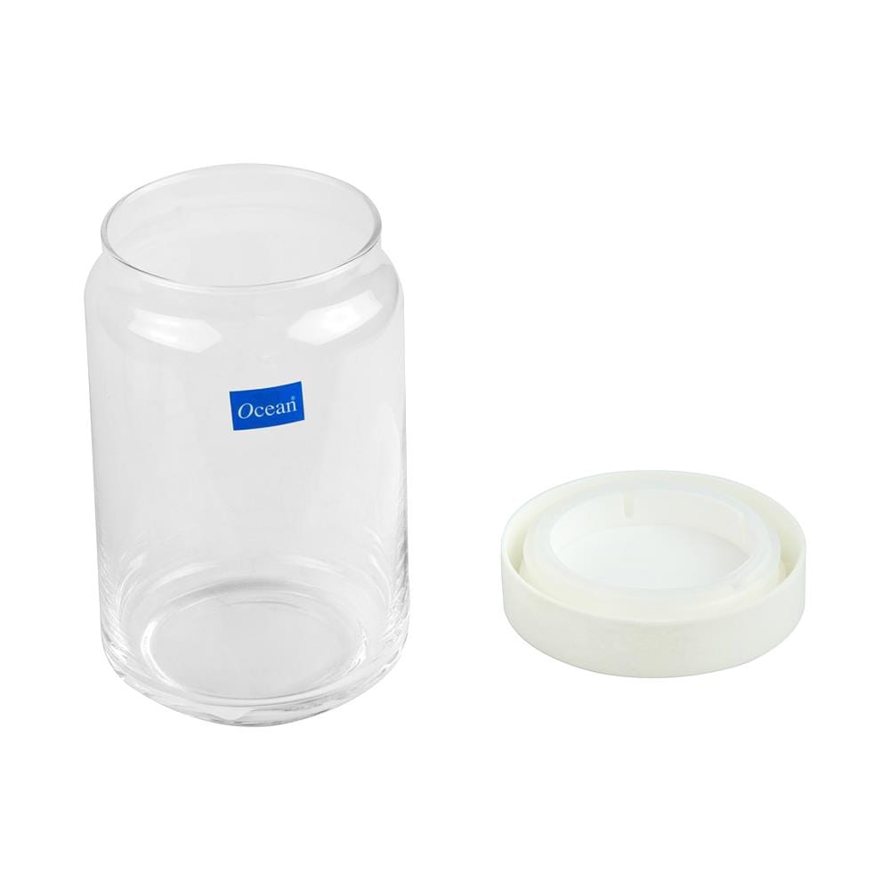ขวดโหลแก้วกลมฝาดึง OCEAN POP JAR 0.75 ลิตร สีขาว