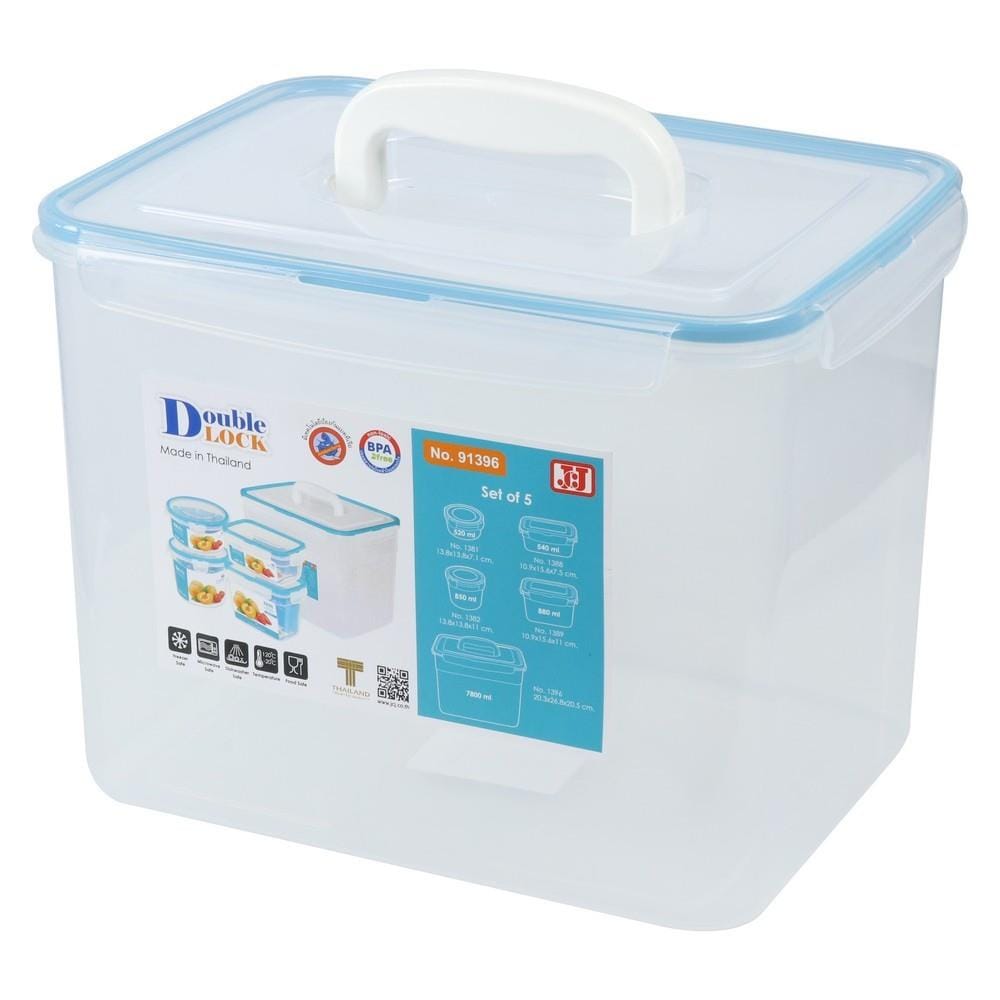 ชุดกล่องอาหารเหลี่ยม JCJ SAFE&LOCK 91396 5ชิ้น