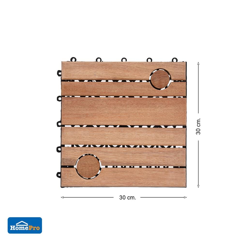 ทางเท้าไม้เต็ง ลาย CIRCLE SPRING 30x30 ซม.