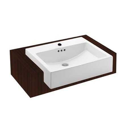 อ่างล้างหน้าฝังครึ่งเคาน์เตอร์ KOHLER K-72907K-1-0 สีขาว_0
