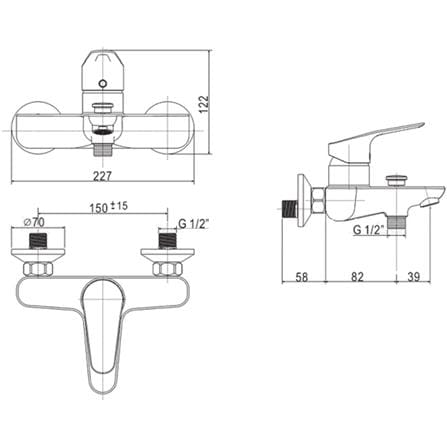 ก๊อกผสมอ่างอาบ AMERICAN STANDARD A-0311-200_1