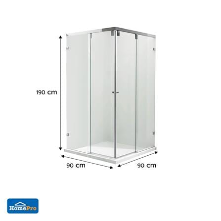 ฉากกั้นอาบน้ำ CRISTINA CRYSTAL CLEAR CORNER 90X90 ซม._1