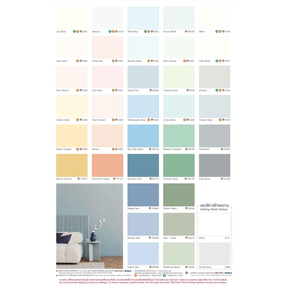 สีรองพื้นปูนเก่า TOA SUPERSHIELD DURACLEAN 9 ลิตร
