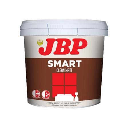 สีน้ำทาภายใน ชนิดด้าน JBP SMART CLEAN BASE A สีขาว 2.5 แกลลอน_0