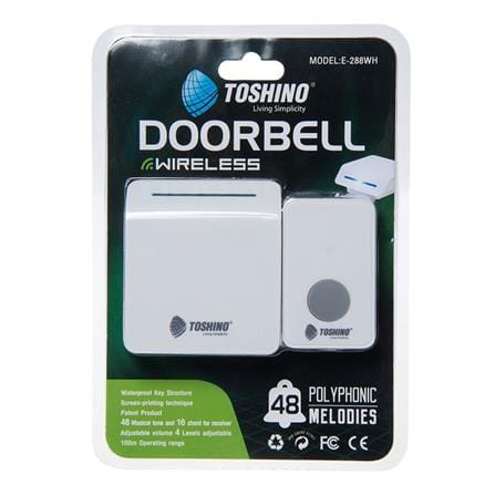กระดิ่งไร้สายแบบเสียบปลั๊ก TOSHINO E-288 สีขาว_3