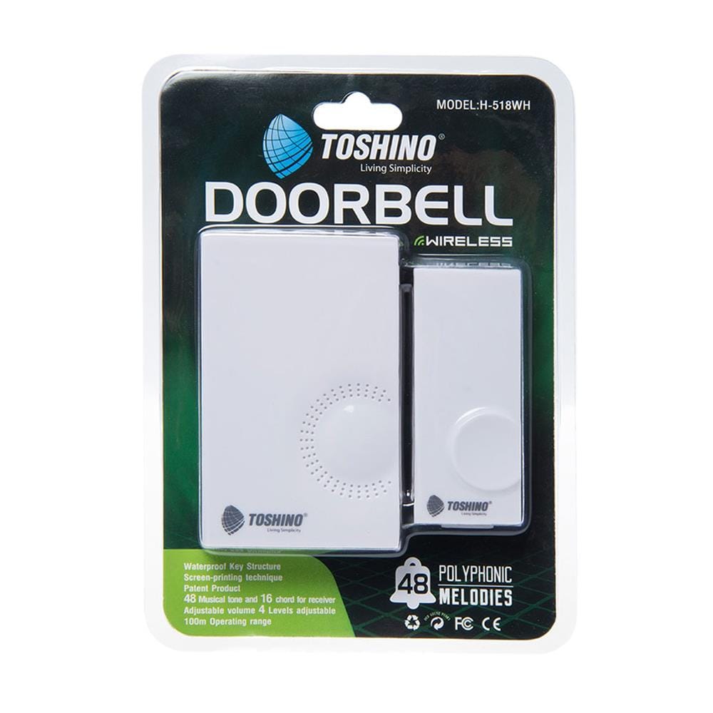 กระดิ่งไร้สายแบบเสียบปลั๊ก TOSHINO H-518 สีขาว