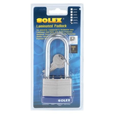 กุญแจสปริง SOLEX LAMINATED 50L 50 มม. สีสเตนเลส_2