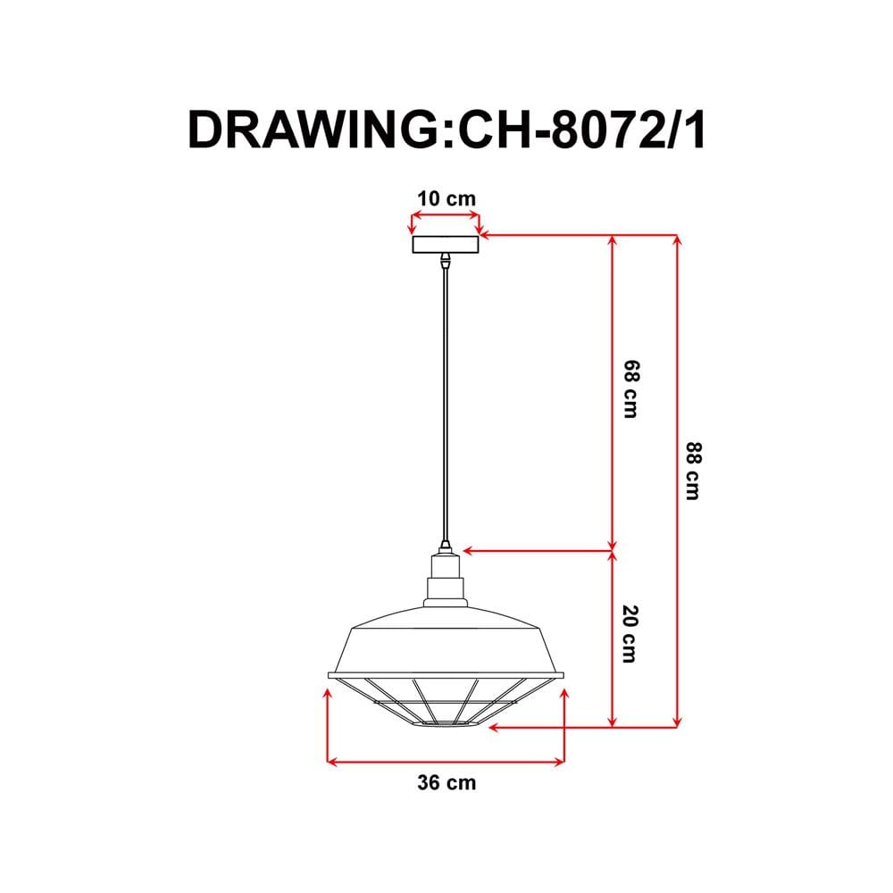 ไฟช่อ EVL CH-8072/1 สีดำ 1 หัว
