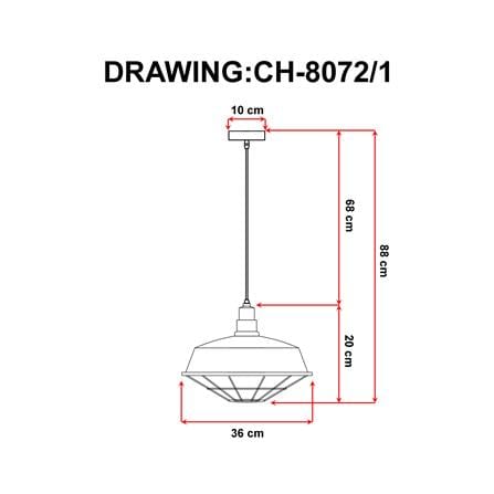 ไฟช่อ EVL CH-8072/1 สีดำ 1 หัว_2