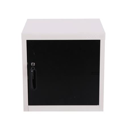 ตู้เหล็กบานเปิดทึบ KIOSK UNI-1 สีขาว/ดำ