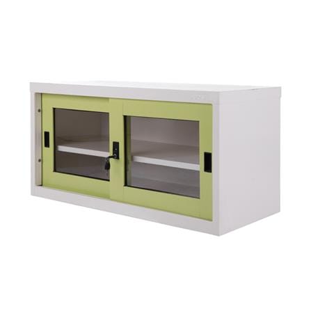 ตู้เหล็กบานเลื่อนกระจก KIOSK USB-2 GR สีขาว/เขียว