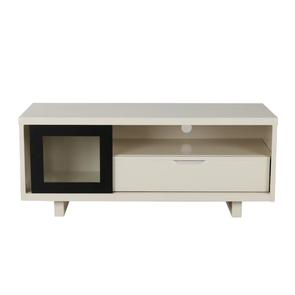 ตู้วางทีวี KIOSK LT-002 BL 132 ซม. สีขาว/ดำ