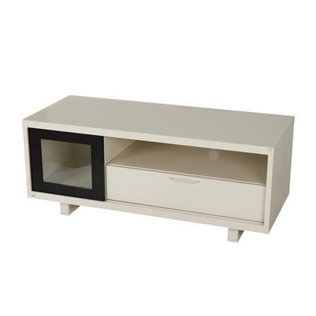 ตู้วางทีวี KIOSK LT-002 BL 132 ซม. สีขาว/ดำ_1