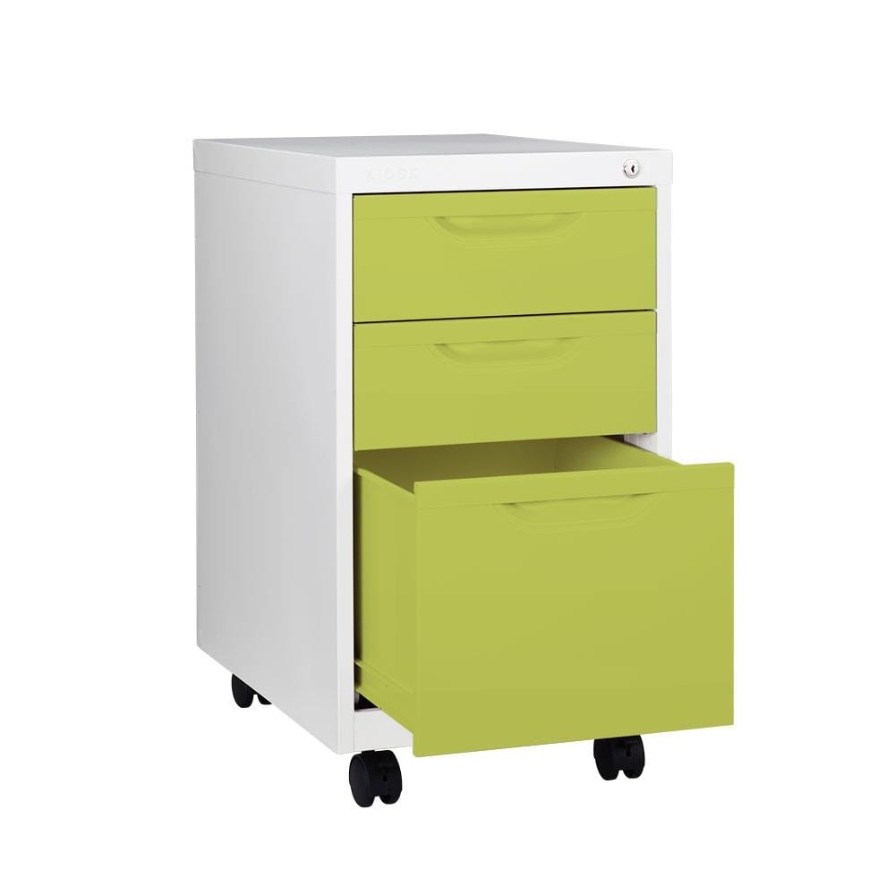 ตู้ลิ้นชักเหล็ก 3 ลิ้นชัก KIOSK BS-503 สีขาว/เขียว