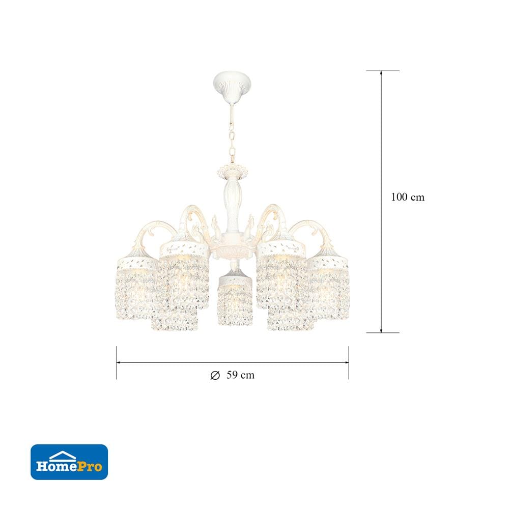 ไฟช่อ CARINI H9623-7 แก้ว/อะคริลิค/สีใส 7หัว