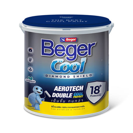 สีน้ำทาภายนอก ชนิดกึ่งเงา BEGER COOL DIAMONDSHIELD 18 BASE B 1 แกลลอน