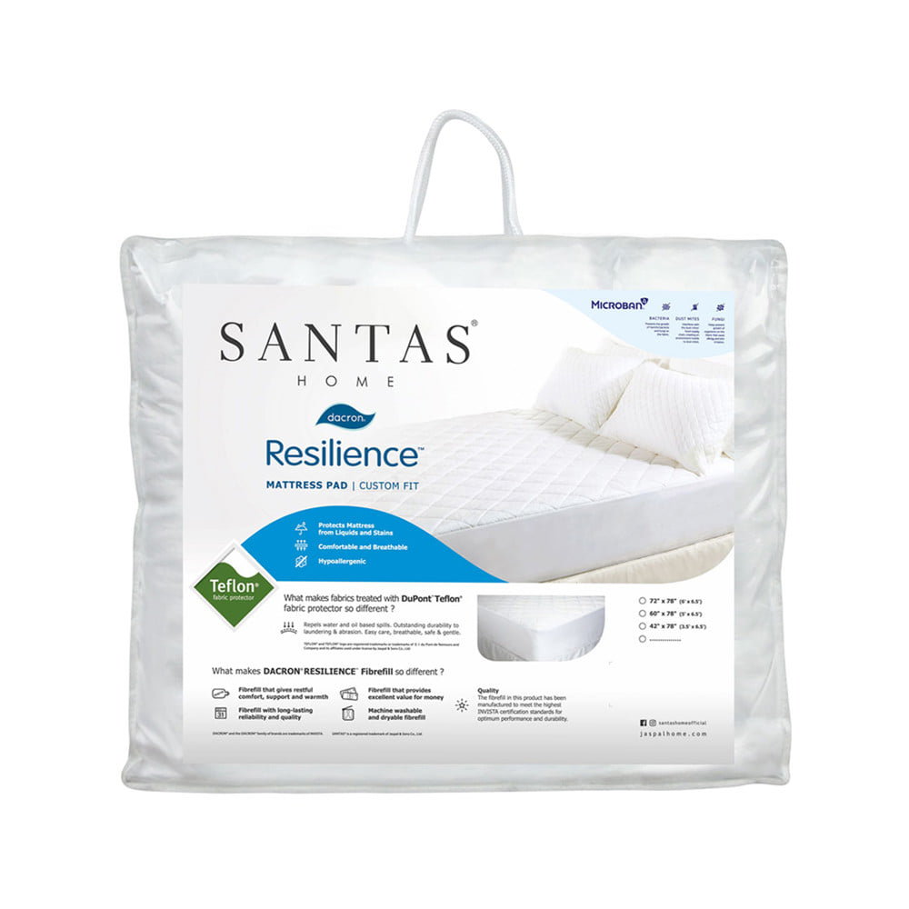 ผ้ารองกันเปื้อน TWIN SIZE SANTAS TEFLON FIT สีขาว