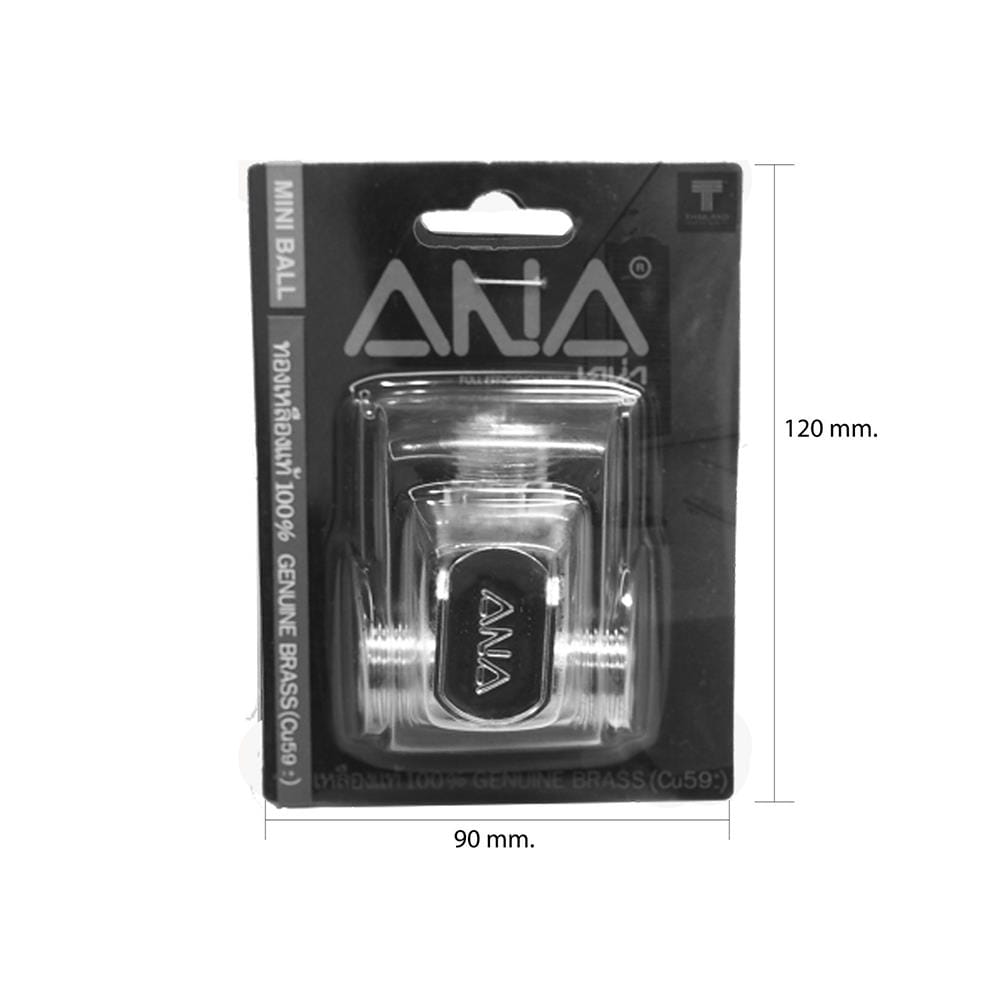 มินิบอลวาล์ว ANA MALE/MALE/MALE 1/2 นิ้ว ชุบโครเมียม