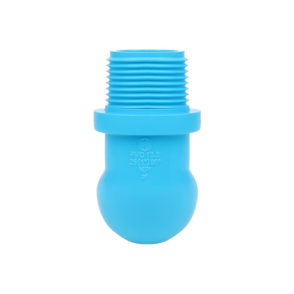 ข้องอ 90 เกลียวนอก-หนา SCG 1 นิ้ว สีฟ้า