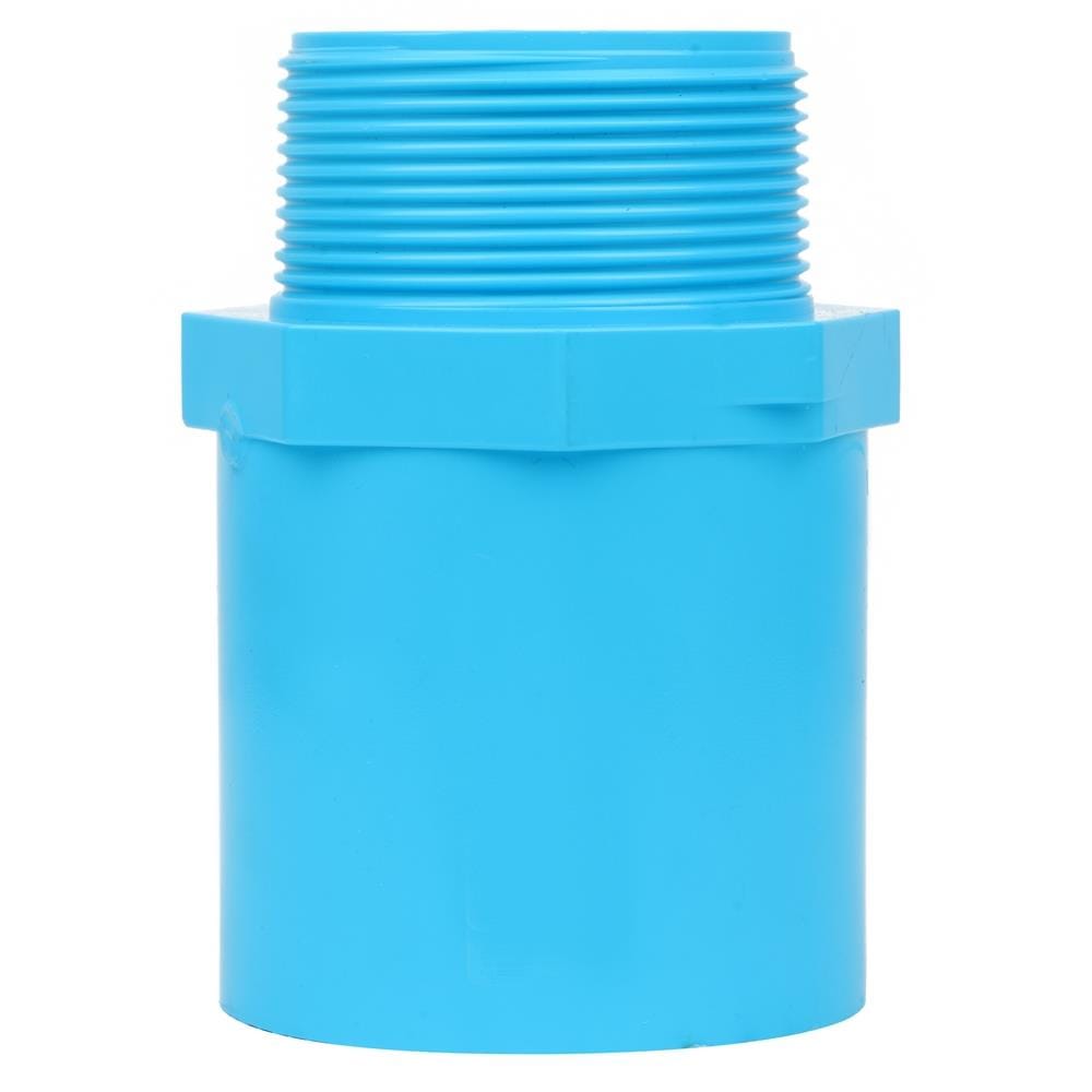 ข้อต่อตรงเกลียวนอก-หนา SCG 2 นิ้ว สีฟ้า