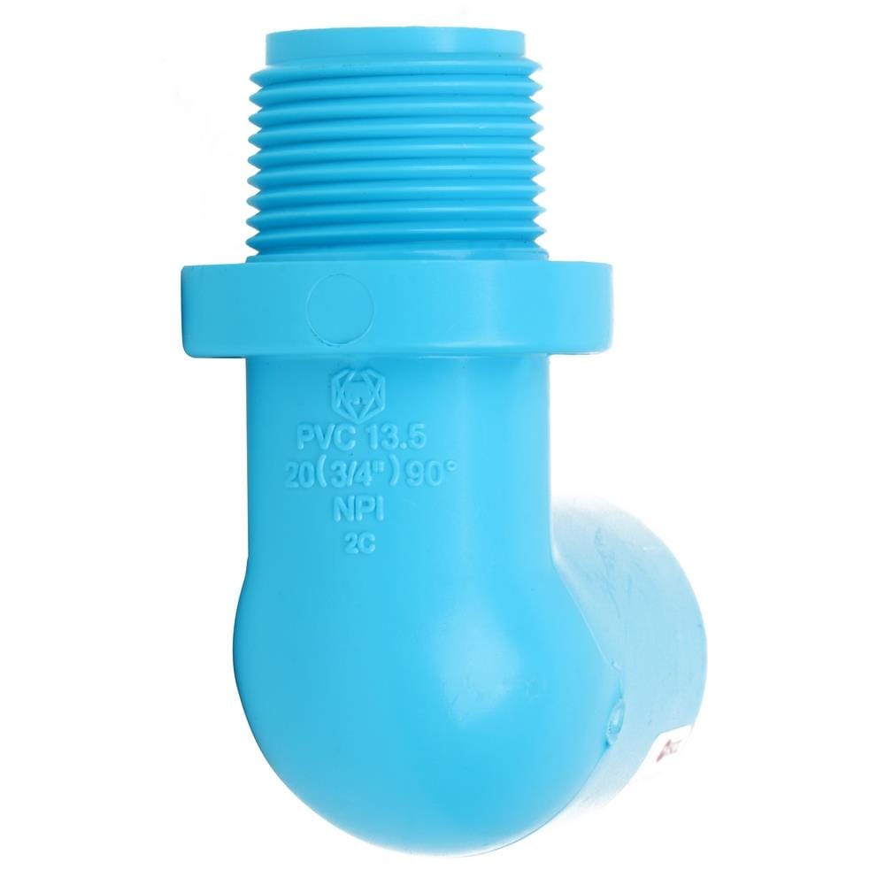 ข้องอ 90 เกลียวนอก-หนา SCG 3/4 นิ้ว สีฟ้า