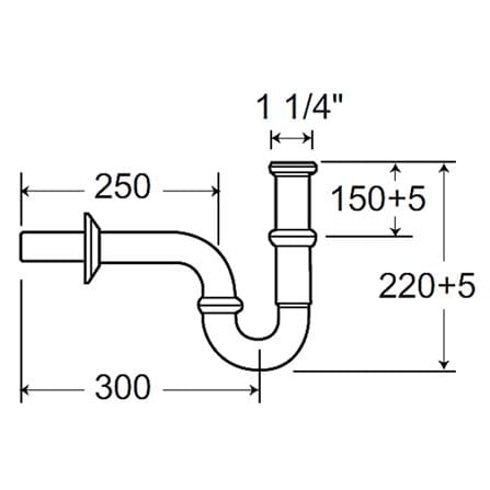 ท่อน้ำทิ้งอ่างล้างหน้าพีแทรป AMERICAN STANDARD A-8100-N 30 ซม._1