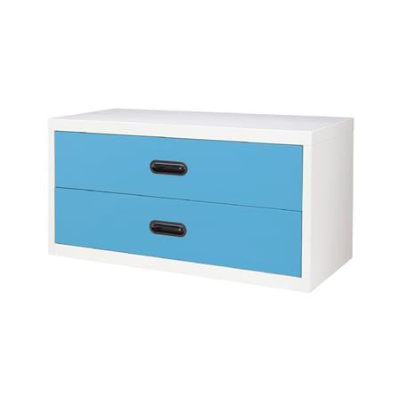 ตู้ลิ้นชักเหล็ก 2 ลิ้นชัก KIOSK USB-4 สีขาว/ฟ้า