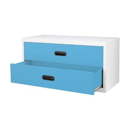 ตู้ลิ้นชักเหล็ก 2 ลิ้นชัก KIOSK USB-4 สีขาว/ฟ้า_2