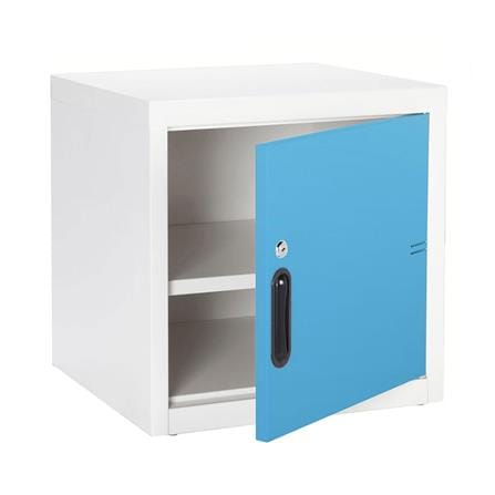 ตู้เหล็กบานเปิดทึบ KIOSK UNI-1 สีขาว/ฟ้า_1