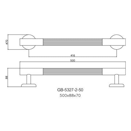 ราวมือจับ แบบตรง WS GB-5327-2-50 ไม้สัก 50 ซม._2