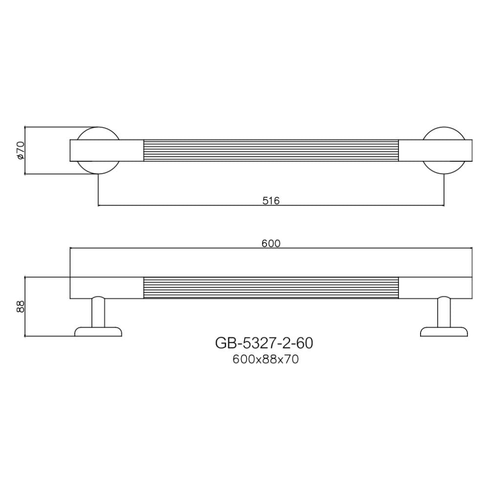 ราวมือจับ แบบตรง WS GB-5327-2/60 60 ซม.
