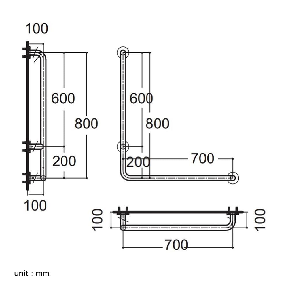 ราวมือจับ ตัว L AMERICAN STANDARD HR-380570-01R
