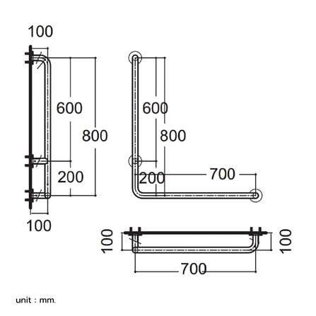 ราวมือจับ ตัว L AMERICAN STANDARD HR-380570-01R_1