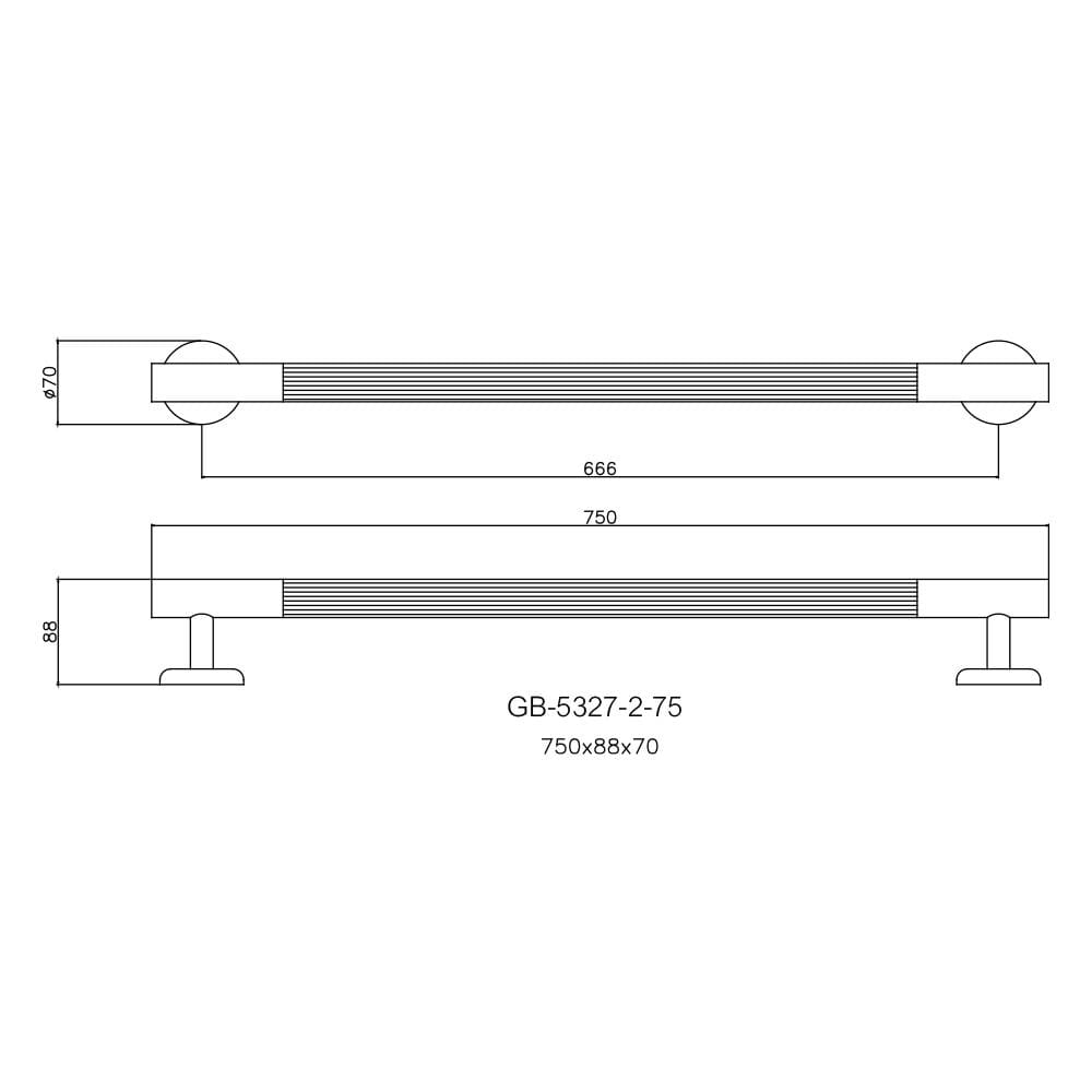 ราวมือจับ แบบตรง WS GB-5327-2/75 75 ซม.