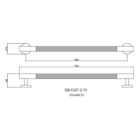 ราวมือจับ แบบตรง WS GB-5327-2/75 75 ซม._2