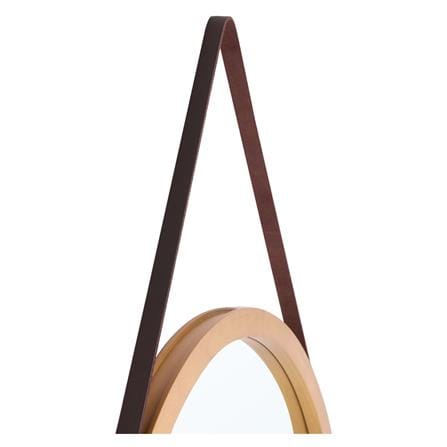 กระจกเงากรอบไม้กลมสายหนัง MOYA TK-ML-A01 60x60 ซม._1