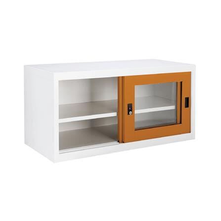 ตู้เหล็กบานเลื่อนกระจก KIOSK USB-2 OR สีขาว/ส้ม_2