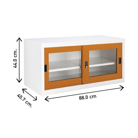 ตู้เหล็กบานเลื่อนกระจก KIOSK USB-2 OR สีขาว/ส้ม_5