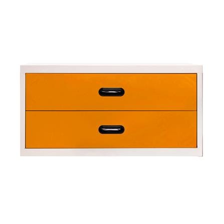 ตู้ลิ้นชักเหล็ก 2 ลิ้นชัก KIOSK USB-4 สีขาว/ส้ม