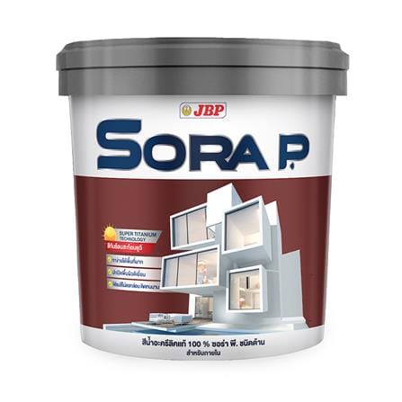 สีน้ำทาภายใน ชนิดด้าน JBP SORA P BASE A สีขาว 2.5 แกลลอน_0