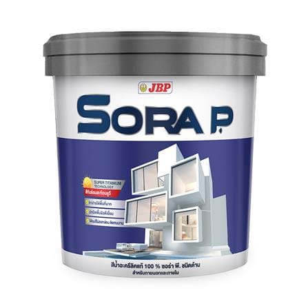 สีน้ำทาภายนอก ชนิดด้าน JBP SORA P BASE A สีขาว 2.5 แกลลอน_0