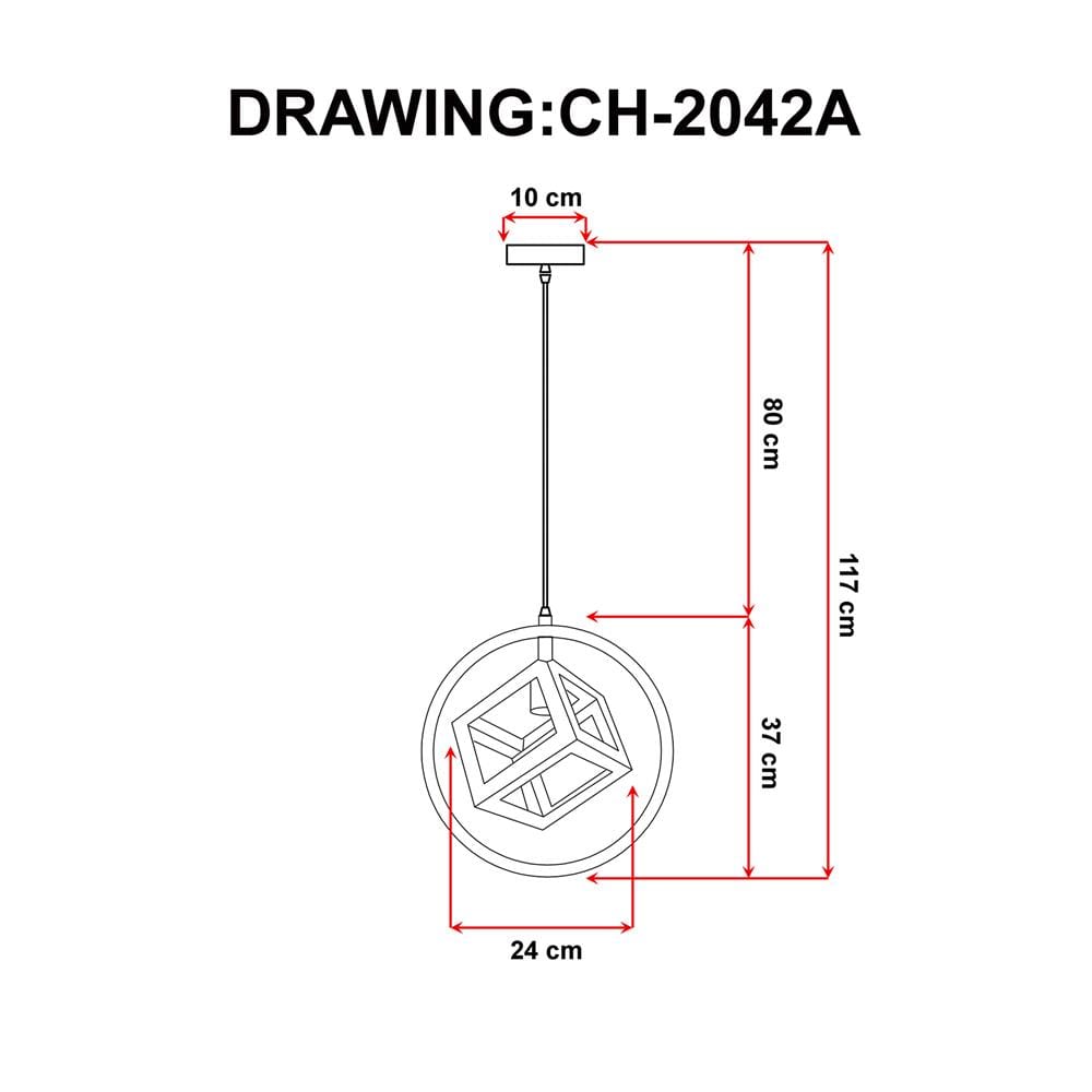 ไฟช่อ EVL CH-2042A สีดำ 1 หัว