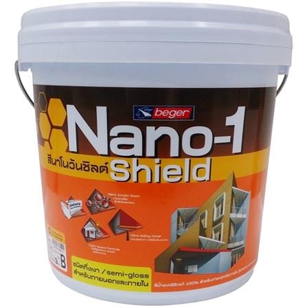สีน้ำทาภายนอก BEGER NANO1 SHIELD BASE B กึ่งเงา 9 ลิตร
