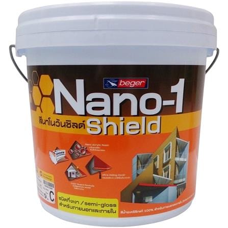 สีน้ำทาภายนอก BEGER NANO1 SHIELD BASE C กึ่งเงา 9 ลิตร_0