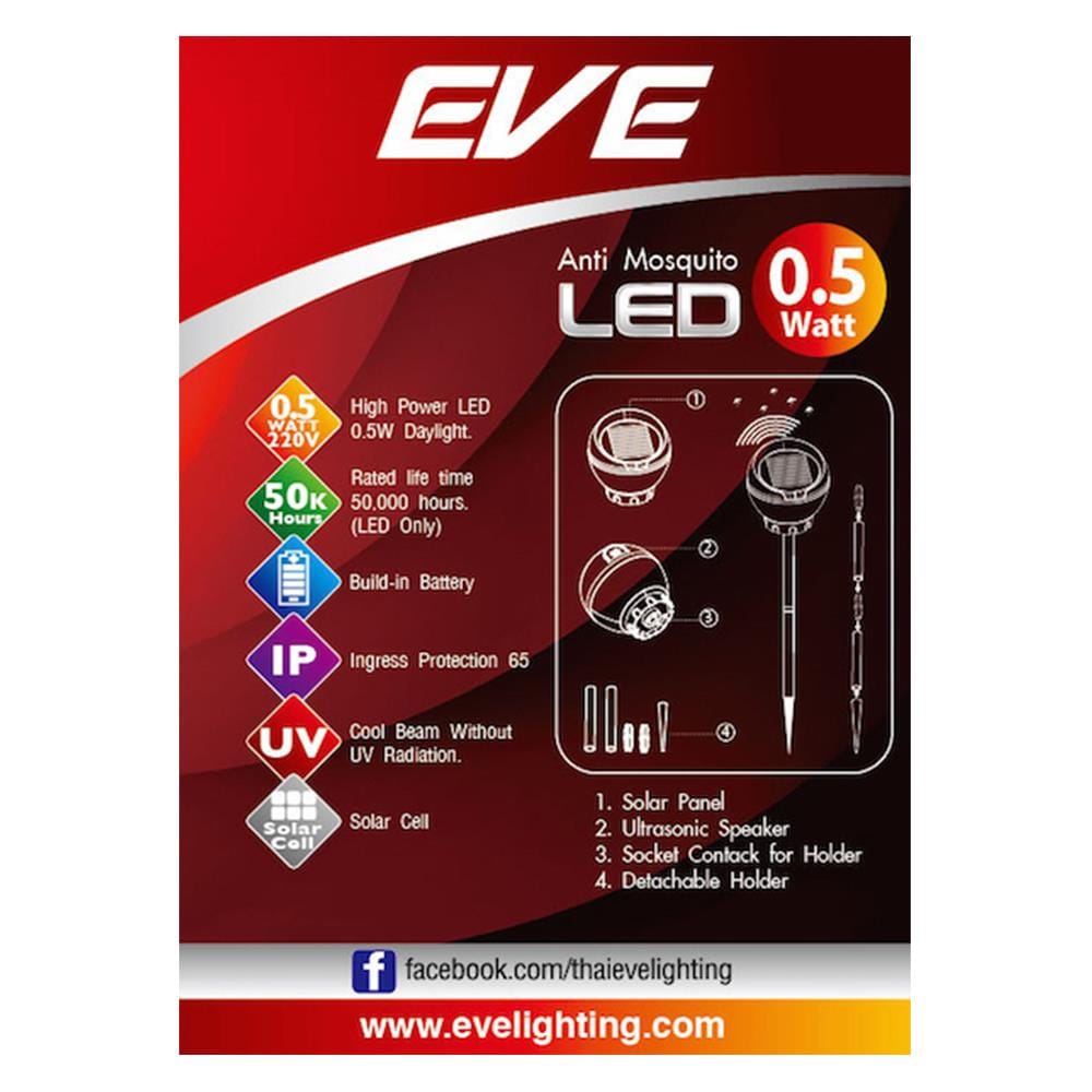ไฟจัดสวน SOLAR CELL EVE GSL-03 0.5 วัตต์ สีใส